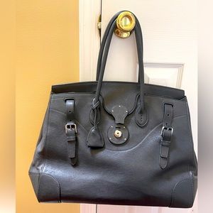 RALPH LAUREN 
LEATHER RICKY 40 SATCHEL